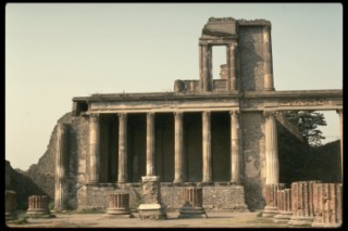 Columns and Basilica in Pompeii