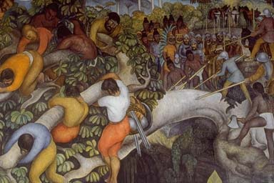 DETAIL FROM CROSSING BARRANCA BY RIVERA, 1929