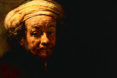DETAIL FROM REMBRANDT'S SELF PORTRAIT AS AN APOSTLE